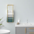 Towel Rack for Bathroom Wall Mounted, Bathroom Towel Storage, Rolled Bath Towel Holder, Small Space Bathroom Towel Storage, Bathroom Organizer - Brushed Gold
