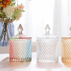 Candy Sever With Lid,Christmas Table Decor,Candy Cookie Jars,Jewelry Box,Buffet Jar Biscuit Containers(Multi-Color)