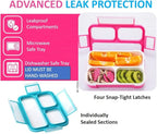 Small Snack Containers for Kids Toddlers - 3 Compartments (Set of 2) - Leak-proof Reusable Snack Boxes with Lids - BPA-Free Mini Bento Lunch Box - Ideal for School, Daycare, Holds 2 Cups (Pink + Blue)