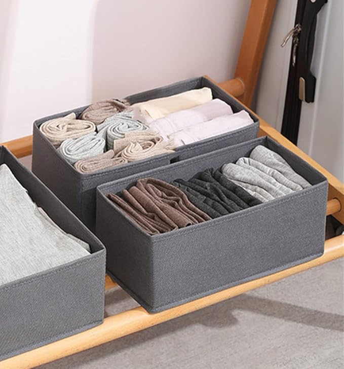 KIKILIE 6 Pack Foldable Clothing Organizers, Multi-purpose Drawer Dividers for Shirts, Bra, Socks and Panties (DD5250)