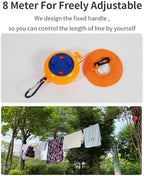 Retractable Camping Clothesline, Adjustable Travel Laundry Rope, Heavy Duty Washing Line with 20 Clothespins & 10 Stoppers for Indoor/Outdoor, Camping, Travel, Courtyard, 33ft (Orange 26ft)