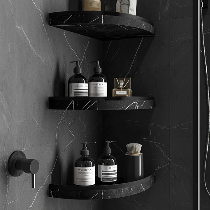 9'' x 9'' x 0.75 Thickness Premium Marble Corner Shelves for Bathroom Wall (Bianco Carrara)
