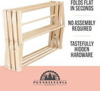 Pennsylvania Woodworks Clothes Drying Rack: Solid Maple Hardwood Laundry Rack for Bedding, Blankets, Towels & More, Heavy Duty, Folding Drying Rack Made in USA, No Assembly Needed, Extra Large