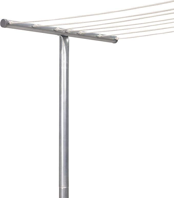 Household Essentials Steel Outdoor Clothesline Single T-Post, Silver