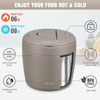 Thermo Food Jar for Hot Food Adults 32OZ Soup Thermo Lunch Containers Wide Mouth Vacuum Insulated Stainless Steel Leakproof Bento Box with Spoon (Khaki)