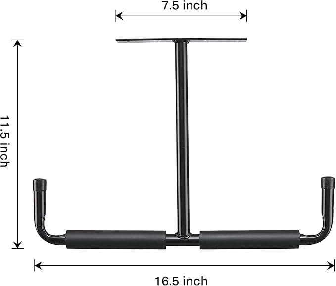 HOME RIGHT Overhead Garage Storage Rack, 16.5 Inch Heavy Duty Ceiling Double Storage Hooks Utility Hanger for Hanging Lumber Ladder Tool Bike & Other Bulky Items (4 Pack, Black)