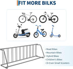 Commercial Grid Bike Rack for 10 Bikes, Single-Side, Heavy Duty Steel Bike Stand Floor, Outdoor Metal Stand Bicycle Parking Rack for Garage, Street, Retail, School, Yard, Bicycle Shop