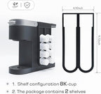 2Pcs Coffee Pod Holder for Keurig K-Cup, Side Mount Storage Organizer, Wall Mount Design, Space Saving K cup holder, Perfect for Counters Small Space(2 Packs/for 16 K Cups)