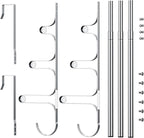 Over The Door Towel Rack, Over Door Towel Rack for Bathroom Door, Triple Towel Storage Holder with Hooks (Silver)