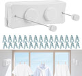17Ft Retractable Clothesline Indoor/Outdoor, Comes with 30 clothespins, Anti-Sag for Drying Clothes line retracting Indoor/Outdoor, Dual-Line with Each Line 17Ft Long Laundry line Retractable