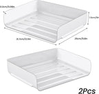 Tomorotec Desk Letter Tray Set, A4 Size White Stackable Document Organizer Office Desktop File Paper Holder Book Storage Rack Side Load Anti-Skid Stacking Support Convex Bottom (2X Landscape)