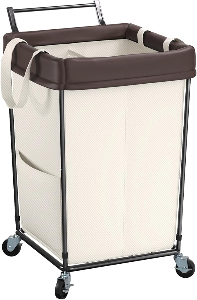 160L Laundry Hamper with Wheels and Handle, 2 Section Large Rolling Laundry Basket Bag with Wheels, Clothes Hamper Cart for Laundry, Bedroom, Bathroom and Dorm