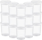 TashiBox 48 Sets 32 oz Plastic Deli Containers with Lids - Clear Airtight Food Storage & Meal Prep Containers, BPA Free, Stackable, Leakproof, Microwave & Freezer Safe