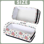 Toilet Tank Topper Paper Basket with Handle, Floral Pattern Foldable Bathroom Storage Basket for Organizing, Small Fabric Storage Bins for Bathroom Decor