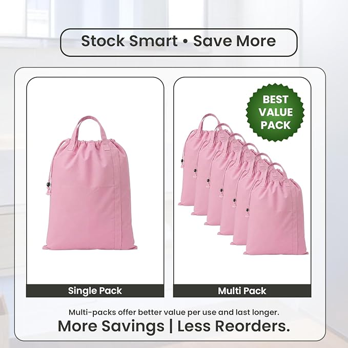 LFH Home Large Premium 1pack Cotton Canvas Laundry Bag with Drawstring and Handles Heavy Duty, Multi-Use, Washable for Home, Travel, College or Storage 24x36-Pink