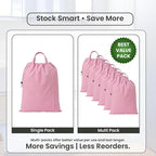 LFH Home Large Premium 1pack Cotton Canvas Laundry Bag with Drawstring and Handles Heavy Duty, Multi-Use, Washable for Home, Travel, College or Storage 24x36-Pink