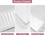10 Pcs Clear Drawer Organizers, 3 Sizes Stackable Makeup Vanity Drawer Organizer Trays, Dresser Bathroom Desk Drawer Organizers Storage Bins Tray for Jewelry Makeup