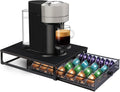 Coffee Pod Holder Drawer Organizer Capsules Storage Organizer with Sliding Drawer Compatible For Pods, Holds up to 56 Small or 28 Big Pods Black