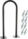(1 Loop -2 Bike Capacity) Yariwiz Ground Bike Rack U Shaped Flange Mount Commercial Bike Rack for Outdoor, Stores, Parks and Schools, Steel Construction, Black Powder Coat Finish