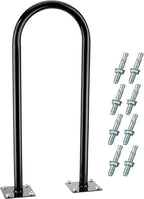 (1 Loop -2 Bike Capacity) Yariwiz Ground Bike Rack U Shaped Flange Mount Commercial Bike Rack for Outdoor, Stores, Parks and Schools, Steel Construction, Black Powder Coat Finish