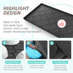 SIKADEER 28" x 22" Under Sink Mat Waterproof, Silicone Mat Kitchen Drawer Shelf and Cabinet Liner, Sink Protector for Kitchen Organizers and Storage, Boot Tray Pet Food Mats