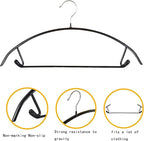 Premium PVC Coating Metal Hangers 40 Pack, Heavyduty, Non Slip Slimline, Suit Jacket T Shirt Hangers, Gold Hooks, Space Saving Clothes Hanger (Black)