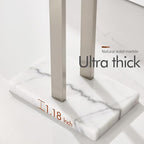 KOKOSIRI Towel Rack Free Standing Brushed Nickel 2-Tier Towel Holder for Bathroom Floor Stand with Heavy Marble Base Thicken Steady Design Stainless Steel THS0005-BR