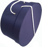 Sarah's Hat Boxes Classic Navy Hat Box – 11" x 5.5" (Dia. x Ht.) Handmade in USA – Odorless Non-Toxic Adhesive, Cording Handle – Premium Storage for Hats & Accessories