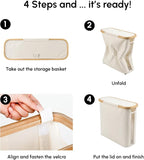Vespara 2 Pcs Toilet Paper Storage Baskets, FoldableToilet Paper Storage with Lid for 9 Mega or 12 Regular Size Rolls,Waterproof Free Standing Toilet Paper Holder with Storage for Bathroom Grey