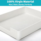 Letter-Size Tray Desk Letter Tray Paper Tray, Sturdy Heavy-Duty Plastic Printer Paper Tray, Single-Tier Stackable File Storage Organizer for Office Home (White)