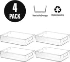 Clear Plastic Storage Bins, Pantry Organizers and Storage, Kitchen Organization and Storage Containers Bins for Organizing, Fridge, Freezer, Bathroom, Pantries, Medicine Cabinet Organizer Bin