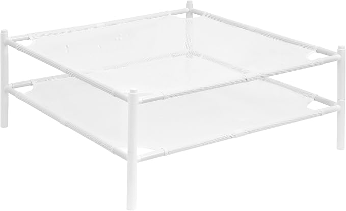 STORAGE MANIAC Sweater Drying Rack, Mesh Clothes Drying Rack, Stackable Laundry Drying Rack, Lay Flat Dryer for Delicates, Portable Dry Rack for Indoor or Outdoor, White, 2-Pack