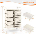 Giantex 15 Drawers Rolling Cart, Classroom Organizers, Storage Cart with Wheels, for Teacher Office Home School Supplies Tool Craft Art Paper