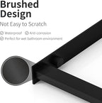 Towel Racks for Bathroom, 304 Stainless Steel Towel Rack Wall Mounted, Bathroom Towel Holder with Hooks, Towel Holder for Bathroom Wall for Storing Towels, Robes, Black