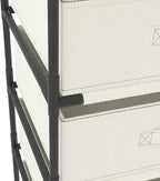 4 Tier Storage Organizer with Removable Fabric Baskets, Cream Steel Frame Shelving Unit for Bedroom Closet Organization, Home Office Storage Solution