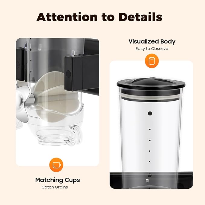 2 Pack Cereal Dispensers,Wall Mounted Dry Food Dispenser,Large Capacity Candy Dispenser,Grain Storage Dispenser,Rice Dispenser w/Cup for Kitchen Storage Oatmeal Snack Coffee Beans Nuts 3L (Black)