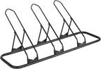 CyclingDeal Bicycle Floor Parking Rack Stand - for Mountain MTB Road Bike - Indoor Home Garage Storage - Adjustable for 3 Fat Bikes