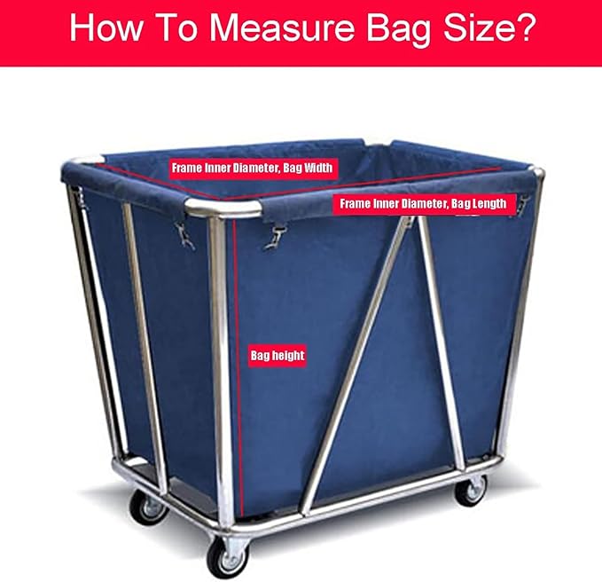 Removable Waterproof Liner Bag for Rolling Laundry Basket, Commercial Laundry Cart Replacement Liner Bag, Detachable Storage Bags(Beige)