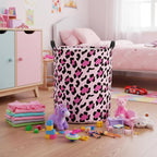 Baby Laundry Basket Baby Nursery Hamper Kids Laundry Basket Toy Storage Bin for Boys Room Decor Gift Baskets for Bedroom Bathroom(Leopard)