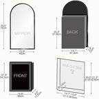 Arched Medicine Cabinet Mirror No Assembly Needed Bathroom Mirror with Storage Recessed or Surface Mount Options (Black, 29.5" L x 15.8" W)