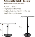 Hand Towel Holder Height Adjustable Stand, Stainless Steel Towel Rack for Bathroom, Holder for Bathroom Kitchen Bedroom Entryway, Black