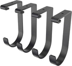 FLEXIMOUNTS 4 Pack Add On Storage Flat Hook Accessory for Garage Ceiling Rack and Wall Shelving, Max Weight Capacity up to 50lbs, Black