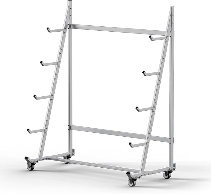 Heavy Duty Horizontal Storage Rack with 3 Inch Wheels 2 Fixed & 2 Swivel, Mobile Material Handling Conduit Pipe Rack Holds up to 2000lbs, 4.2ft x 2.1ft x 5.2ft