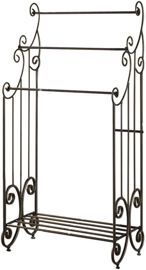Kings Brand Furniture Pewter Metal Towel Racks for Bathroom with Shelf - 3 Long, Sturdy, Versatile & Modern Towel Rack with Storage Shelf Perfect for Laundry Room, Kitchen Area & Bathroom Towel Rack