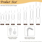 5 Pack Plate Hangers for Wall, Suitable for 8-10 inch Art Plate, Stainless Steel Invisible Heavy-Duty Wire Plate Holder with Wall Hooks, Display Hanger for Decorative Plates/Dishes/Platters(Silver)
