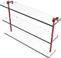 Allied Brass NS-5/22-FER 22 Inch Triple Tiered Glass Shelf, Fire Engine Red