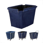 400L Commercial Laundry Cart Replacement Liner Bag - Removable Waterproof Oxford Cloth Rectangle, Large Capacity Replacement for Rolling Laundry Basket (Blue, Double layer thickened-Conical)