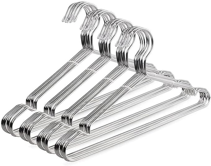TIMMY Wire Hangers 40 Pack Stainless Steel Strong Metal Coat Hanger Clothes 16.5 Inch.