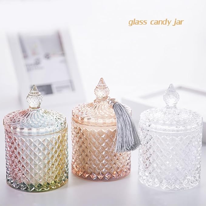 Candy Sever With Lid,Christmas Table Decor,Candy Cookie Jars,Jewelry Box,Buffet Jar Biscuit Containers(Multi-Color)