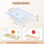 Upgraded Super Capacity 11.85 "x 8.9" Under Desk Drawer Hidden Strorage Drawer Self-Adhesive Slide Out with Smooth Gliding Motion - Attachable & Space-Saving Under Desk Organizer with Screw Kit, Clear